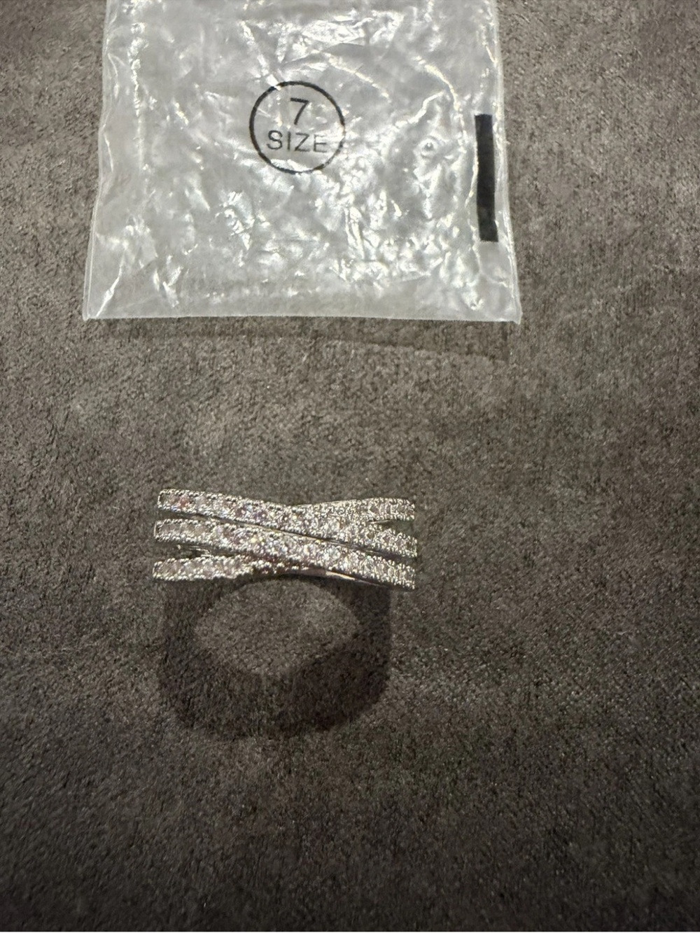 Kohl's Silver-Tone Crisscross Pavé Band Ring